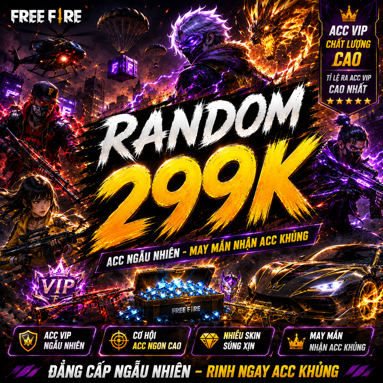 RanDom Free Fire 299k