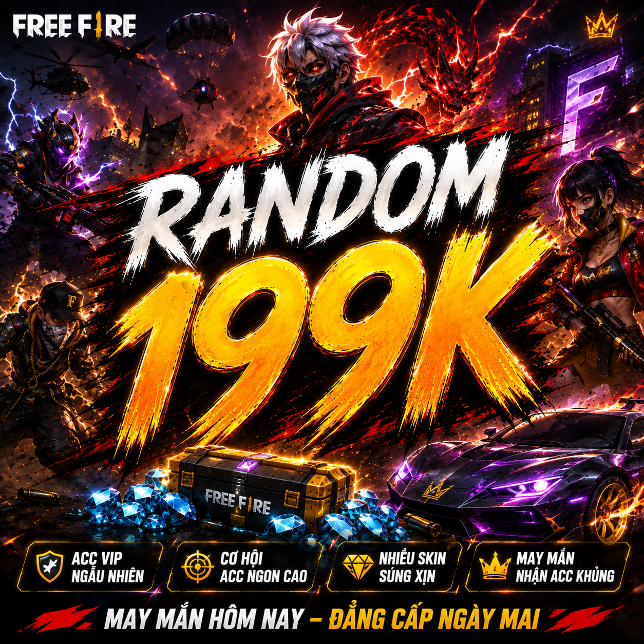 RanDom Free Fire 199k
