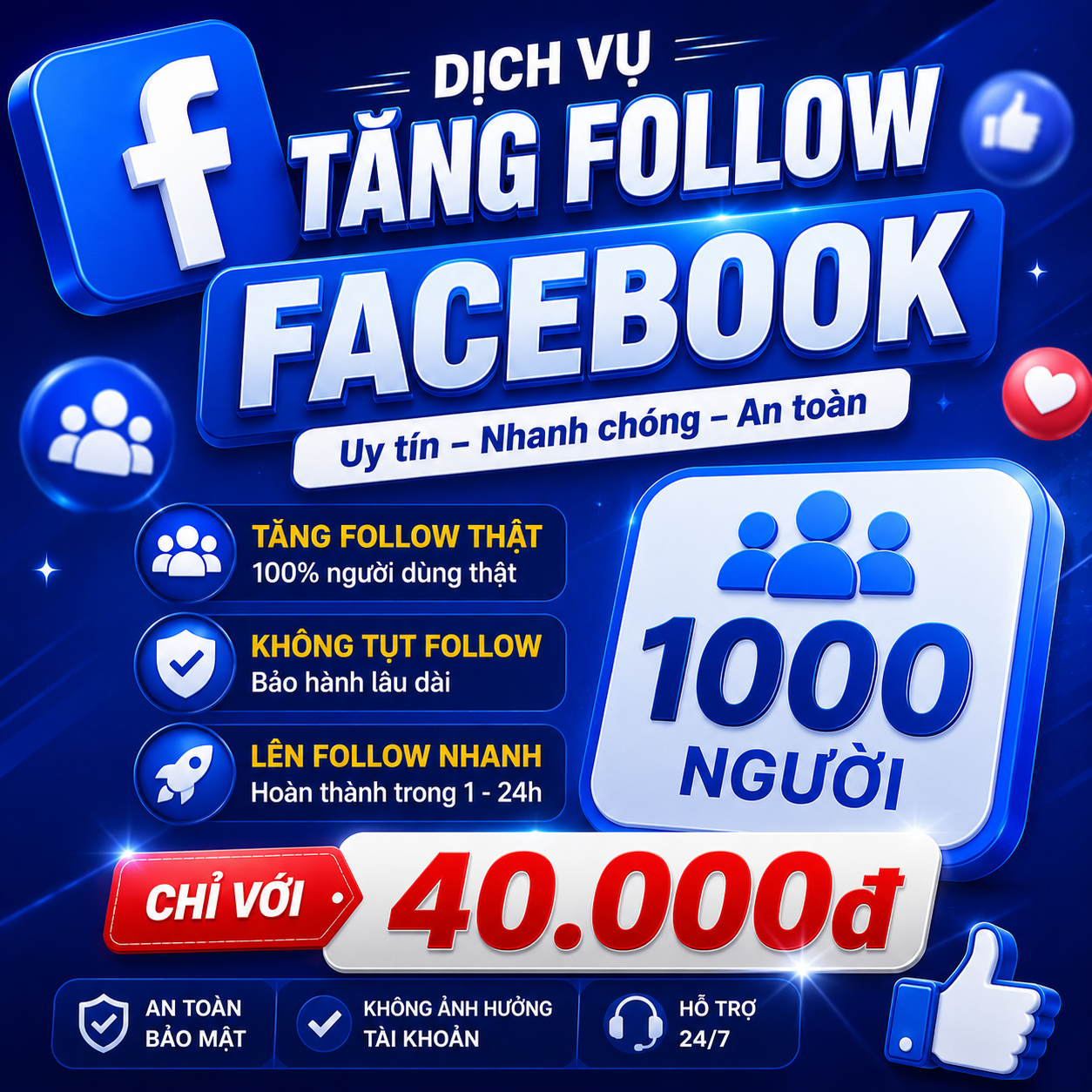 Tăng Theo Giõi Facebook